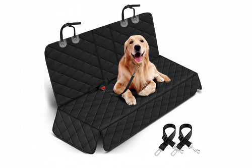 Dog Car Seat Cover, Back Seat Cover for Dogs Pet Car Seat Protector Waterproof Bench Car Seat Cover, Non-Slip Reat Seat Cover Fits Middle Armrest for Most Cars Trucks Suvs - Black