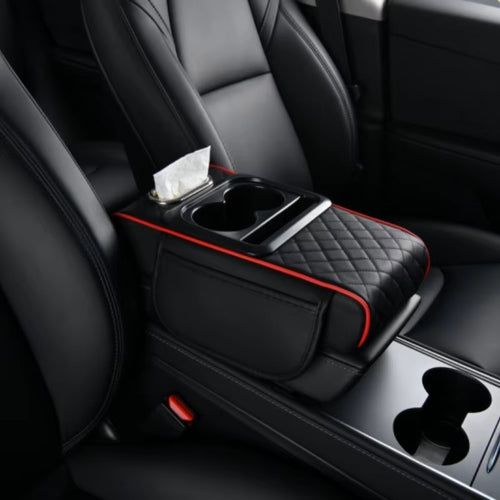 Car Armrest Box 5In1 Car Tissue Box Water Cup Holder Multifunctional Storage Bag Thicken Height Pad Arm Rest Cushion with Pocket